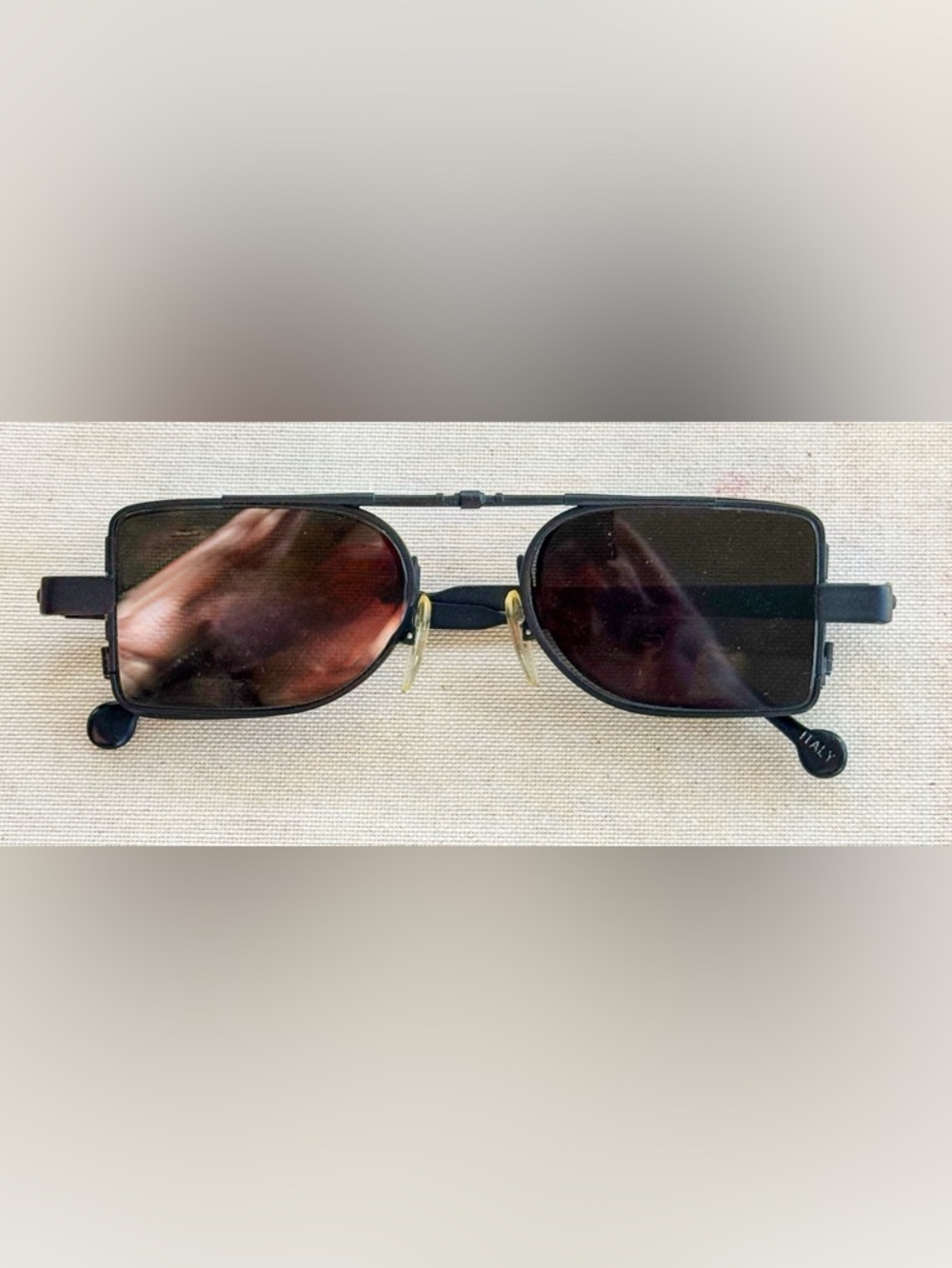 LA Eyeworks Black Rectangular Sunglasses with Side Shields, Unisex
